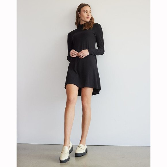 Reitmans • Swing Dress • Ribbed • Sz XS • Black • New without Tags • Mock Neck - Picture 2 of 7